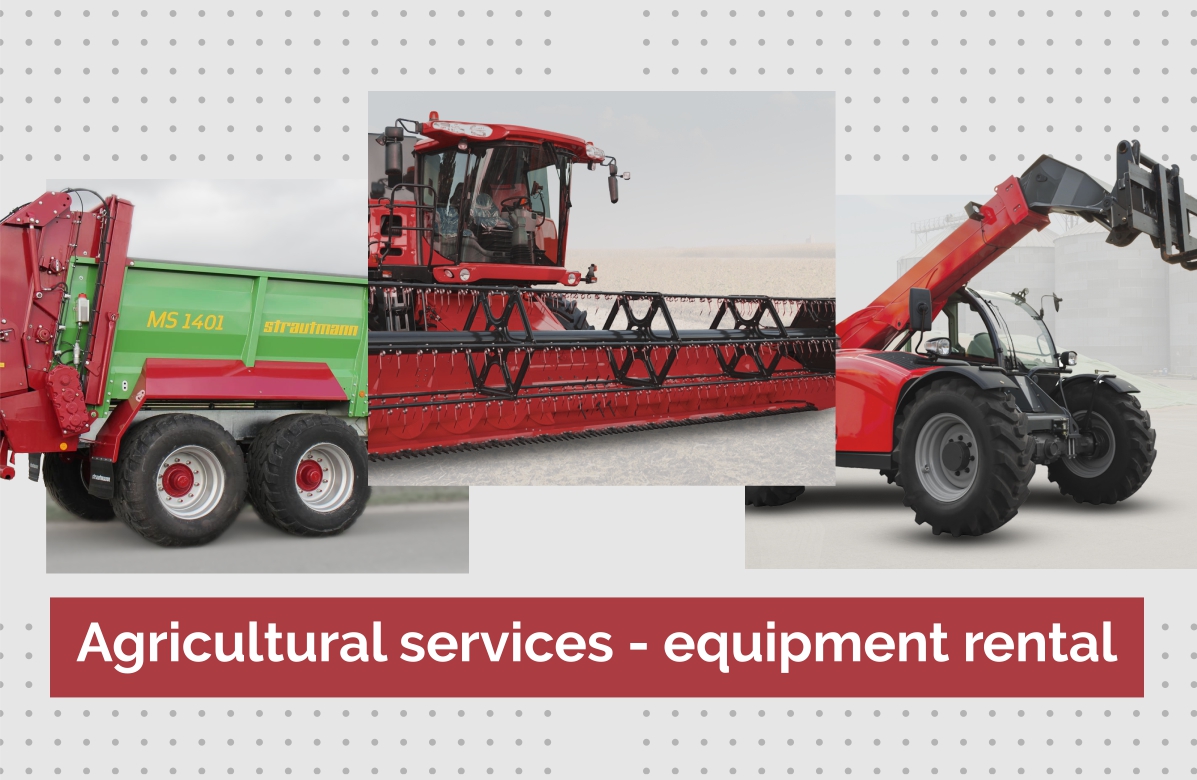 Agricultural services - equipment rental